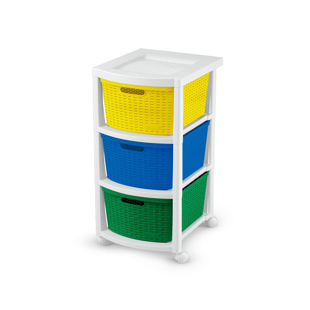 Cajonera Rimax Rattan Multicolor 33x66cm de Tres Hileras con Tres Cajones - CAJONERAS Y COMODAS | Bylmo