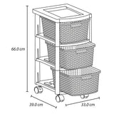 Cajonera Rimax Rattan Multicolor 33x66cm de Tres Hileras con Tres Cajones - CAJONERAS Y COMODAS | Bylmo