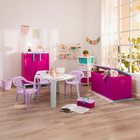 Cajonera Infantil Rimax Rattan Niña Multicolor 33x83.5cm de Cuatro Hileras con Cuatro Cajones - CAJONERAS Y COMODAS | Bylmo