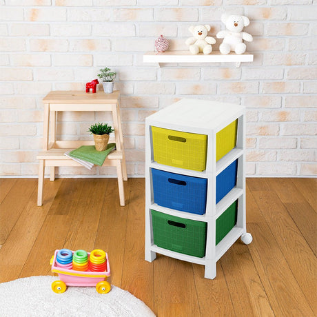 Cajonera Rimax Fique Aventura Multicolor 39.4x66.7cm de Tres Hileras con Tres Cajones - CAJONERAS Y COMODAS | Bylmo