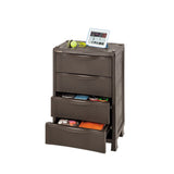 Cajonera Rimax Rattan Wengue 65x101cm de Cuatro Hileras con Cuatro Cajones