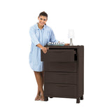 Cajonera Rimax Rattan Wengue 65x101cm de Cuatro Hileras con Cuatro Cajones - CAJONERAS Y COMODAS | Bylmo