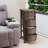 Cajonera Rimax Rattan Moca 33x87.5cm de Cinco Hileras con Cinco Cajones