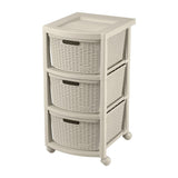 Cajonera Rimax Rattan Taupe 33x66cm de Tres Hileras con Tres Cajones