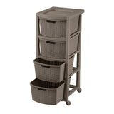 Cajonera Rimax Rattan Moca 33x83.5cm de Cuatro Hileras con Cuatro Cajones - CAJONERAS Y COMODAS | Bylmo