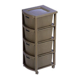 Cajonera Rimax Rattan Moca 33x83.5cm de Cuatro Hileras con Cuatro Cajones - CAJONERAS Y COMODAS | Bylmo