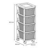 Cajonera Rimax Rattan Moca 33x83.5cm de Cuatro Hileras con Cuatro Cajones - CAJONERAS Y COMODAS | Bylmo
