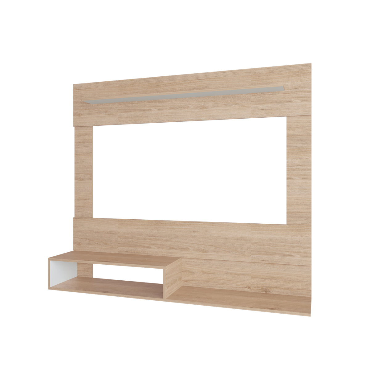 Panel de TV Beijing Z Rovere y Blanco 140x120cm para TV Hasta 55" Pulgadas con Un Compartimiento - MUEBLES DE TV | Bylmo