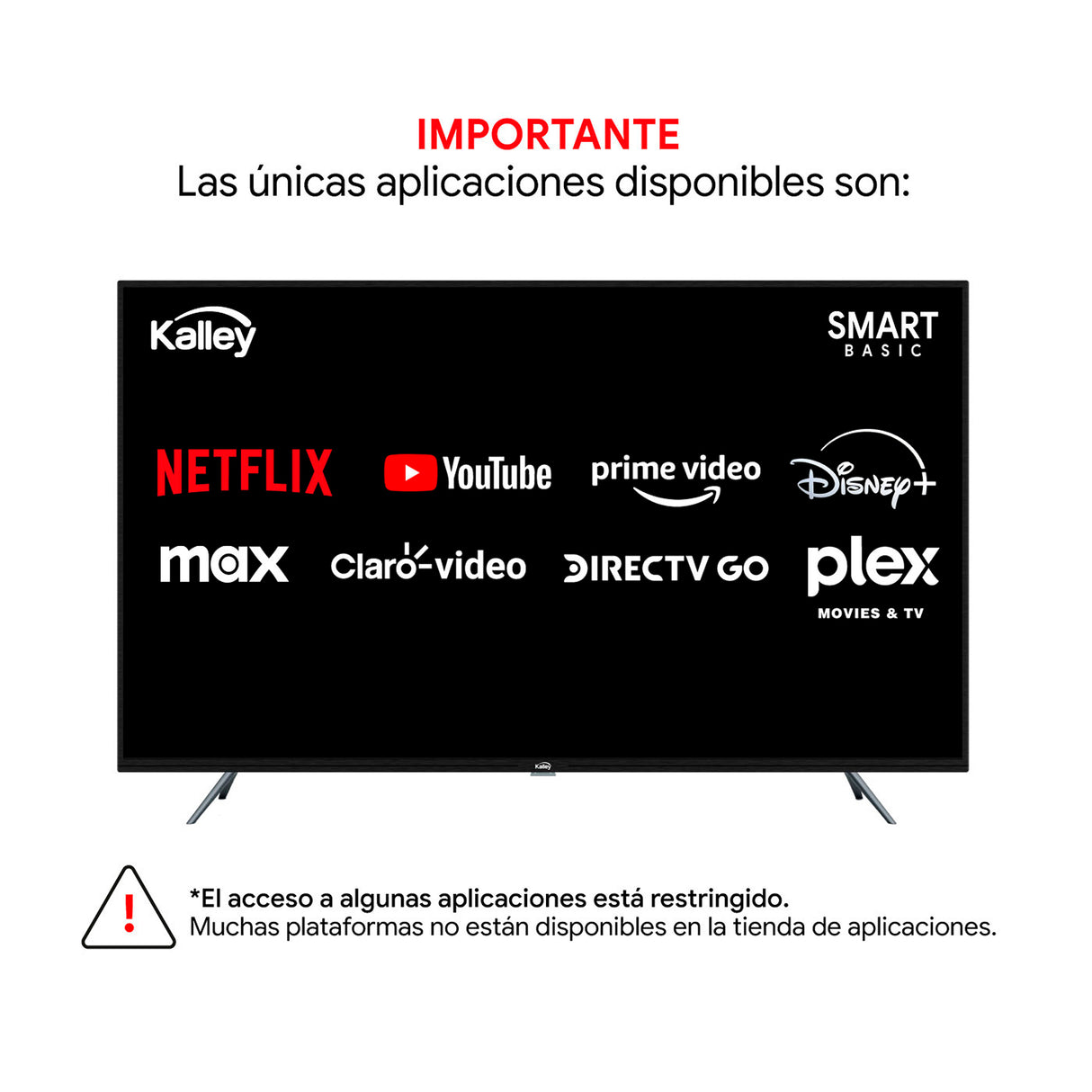 Televisor Smart Kalley Linux Negro 111.12x64.07cm de 50" Pulgadas 4K 2160P - TELEVISORES | Bylmo