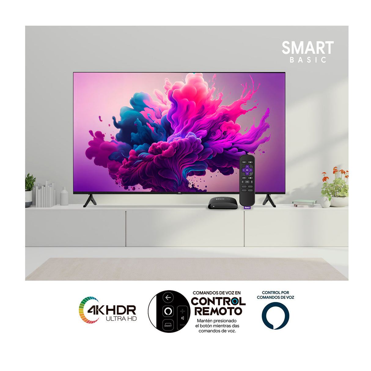 Televisor Smart Kalley Roku Negro 122.6x70.89cm de 55" Pulgadas 4K 2160P - TELEVISORES | Bylmo