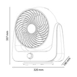 Ventilador Kalley Blanco 32x33cm de 3 Velocidades y con Oscilación - VENTILADORES | Bylmo