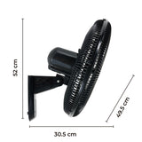 Ventilador de Pared Kalley Negro 49.5x52cm de 3 Velocidades con Temporizador - VENTILADORES | Bylmo
