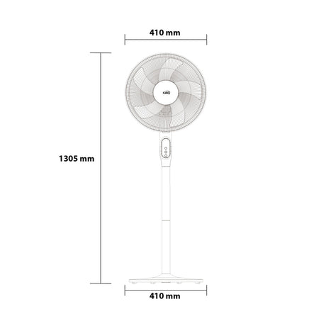 Ventilador de Piso Kalley Negro 45x69.5cm de 12 Velocidades con Temporizador - VENTILADORES | Bylmo