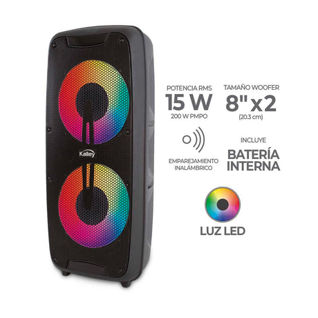 Parlante Kalley Negro 24.4x57.5cm con Conexión Bluetooth