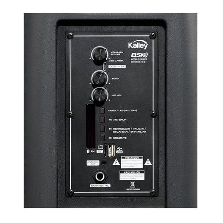 Parlante Kalley Negro 24.4x57.5cm con Conexión Bluetooth - PARLANTES | Bylmo