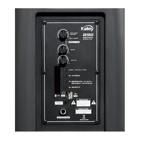 Parlante Kalley Negro 24.4x57.5cm con Conexión Bluetooth