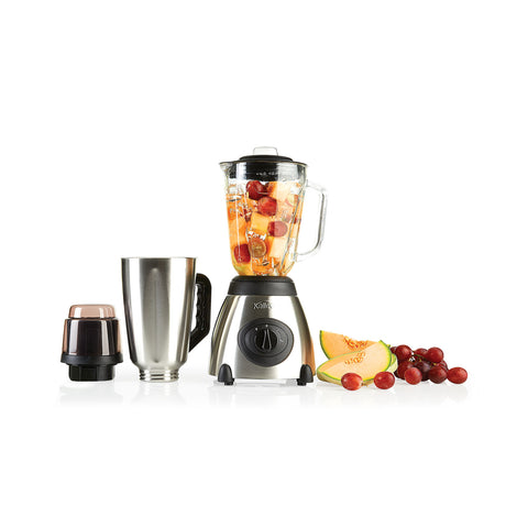 Licuadora Kalley Gris y Negro 18.8x39.7cm de Cuatro Aspas para 1.5 Litros y Dos Velocidades - LICUADORAS Y PROCESADORES | Bylmo