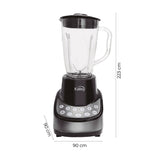 Licuadora Kalley Negro 9x22.3cm de Cuatro Aspas para 1.25 Litros y Seis Velocidades - LICUADORAS Y PROCESADORES | Bylmo