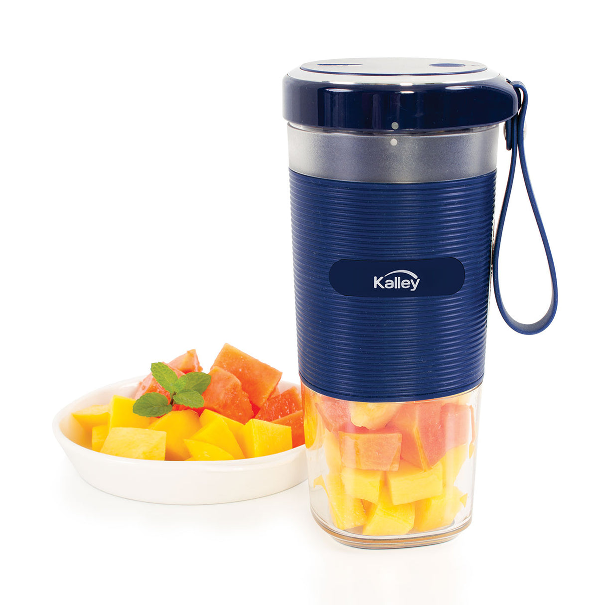 Licuadora Personal Kalley Azul 8.5x18.5cm de Dos Aspas para 0.3 Litros y Una Velocidad - LICUADORAS Y PROCESADORES | Bylmo