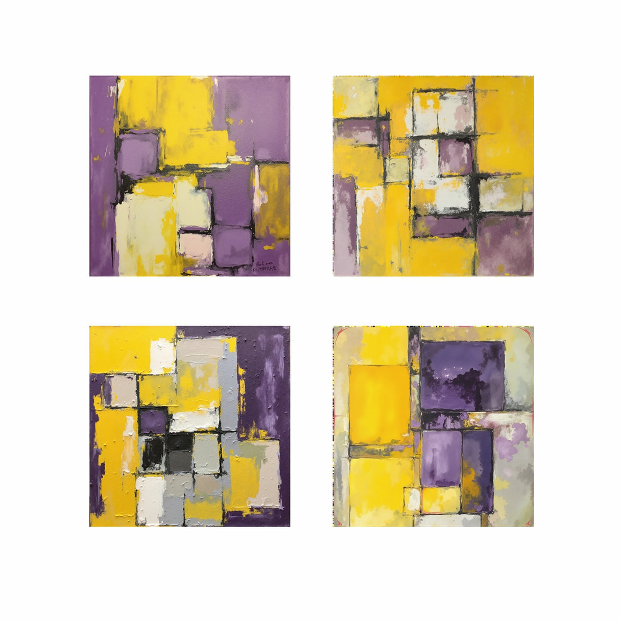 Cuadro decorativo Lienzo Contrastes Cálidos 34x34cm - CUADROS | Bylmo