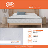 Colchón Eco Spyral Blanco y Gris Claro Queen 160 X 190 Cm Semiortopedico Medio Doble Faz e Hipoalergénico - COLCHONES | Bylmo