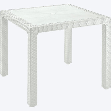 Combo Comedor y 4 Sillas sin Brazos Rimax Eterna Blanco Arena 80.5x72.5cm Cuadrado - COMEDORES | Bylmo