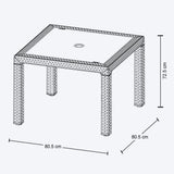 Combo Comedor y 4 Sillas sin Brazos Rimax Eterna Blanco Arena 80.5x72.5cm Cuadrado - COMEDORES | Bylmo