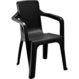 Combo Comedor y 4 Sillas con Brazos Rimax Eterna Negro 80.5x72.5cm Cuadrado - COMEDORES | Bylmo