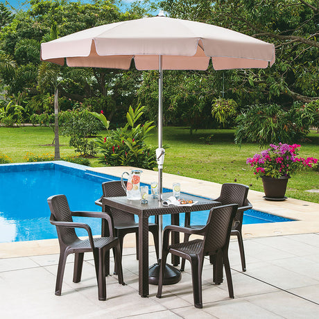 Combo Comedor y 4 Sillas con Brazos Rimax Eterna Wengue 80.5x72.5cm Cuadrado - COMEDORES | Bylmo