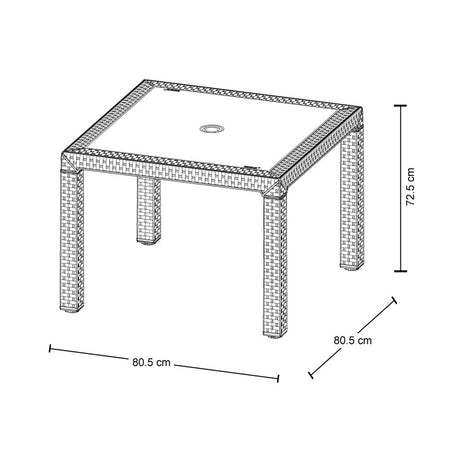 Combo Comedor y 4 Sillas con Brazos Rimax Eterna Wengue 80.5x72.5cm Cuadrado - COMEDORES | Bylmo