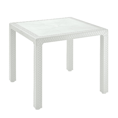 Combo Comedor y 4 Sillas con Brazos Rimax Eterna Blanco Arena 80.5x72.5cm Cuadrado - COMEDORES | Bylmo