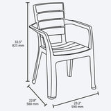 Combo Comedor y 4 Sillas con Brazos Rimax Barú Wengue 75x73.5cm Cuadrado - COMEDORES | Bylmo