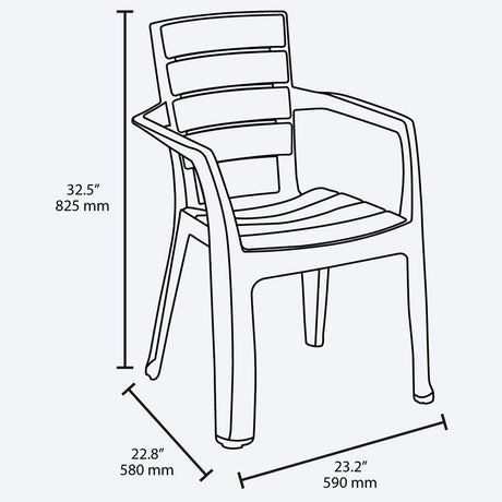Combo Comedor y 4 Sillas con Brazos Rimax Barú Wengue 75x73.5cm Cuadrado - COMEDORES | Bylmo