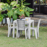 Combo Comedor y 4 Sillas sin Brazos Rimax Barú Gris Hielo 75x73.5cm Cuadrado - COMEDORES | Bylmo