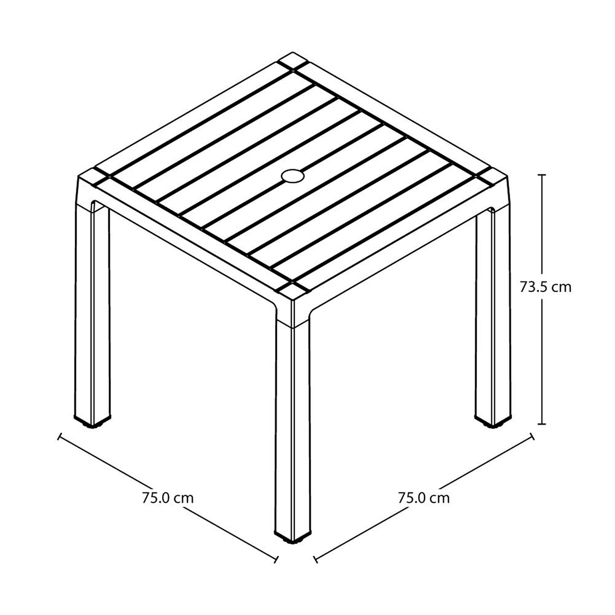Combo Comedor y 4 Sillas sin Brazos Rimax Barú Taupe 75x73.5cm Cuadrado - COMEDORES | Bylmo