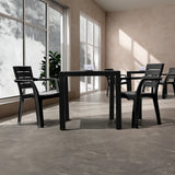 Combo Comedor y 4 Sillas con Brazos Rimax Barú Negro 75x73.5cm Cuadrado - COMEDORES | Bylmo