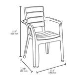 Combo Comedor y 4 Sillas con Brazos Rimax Barú Azul Petróleo 75x73.5cm Cuadrado - COMEDORES | Bylmo