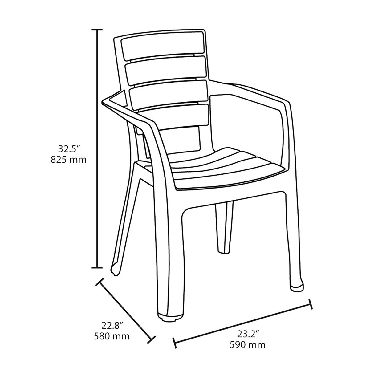 Combo Comedor y 4 Sillas con Brazos Rimax Barú Verde Selva 75x73.5cm Cuadrado - COMEDORES | Bylmo