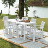 Combo Comedor y 6 Sillas con Brazos Rimax Barú Gris Hielo 153x73.4cm Rectangular - COMEDORES | Bylmo
