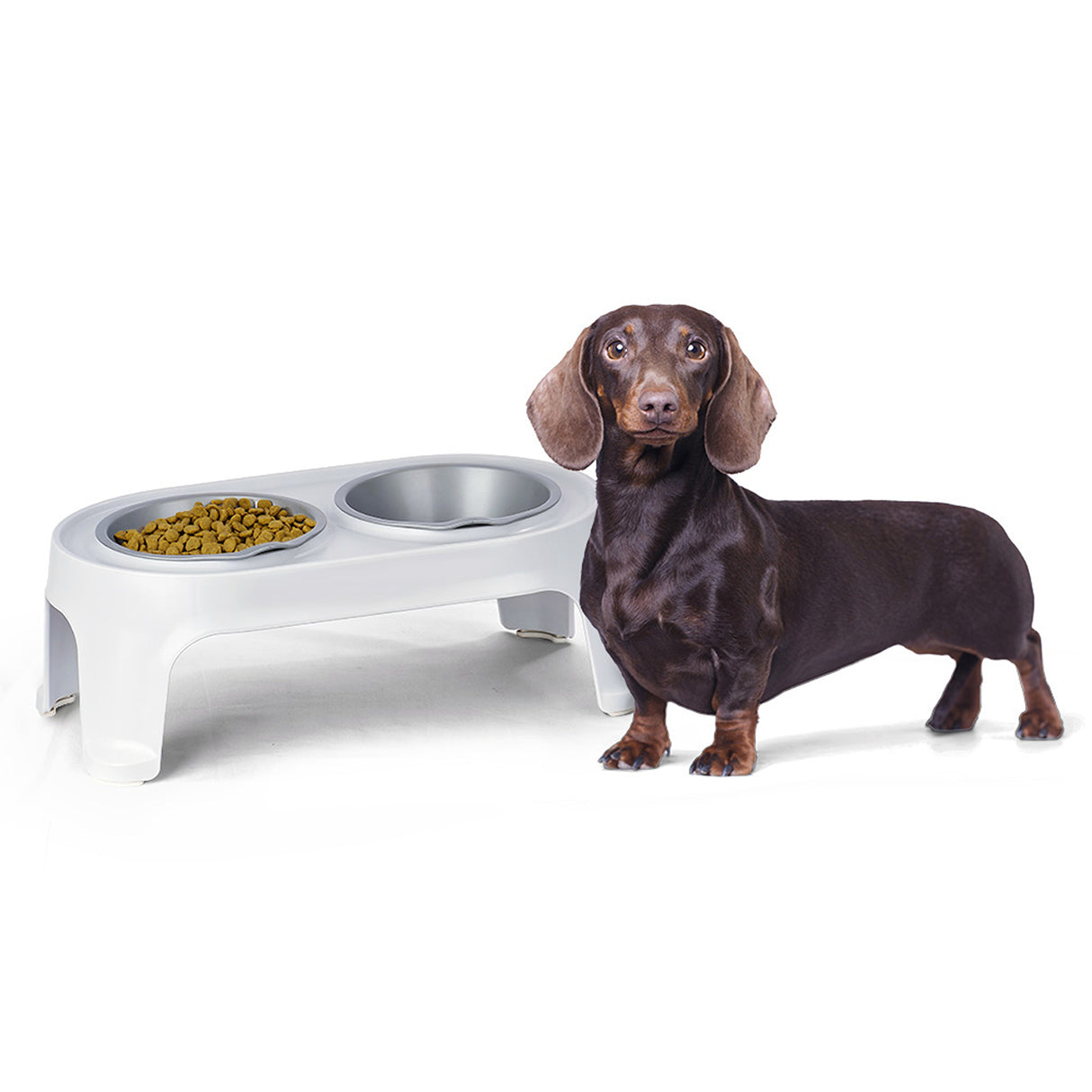 Comedero Alto para Perros Rimax Gris Hielo 44.5x16.5cm Para Perros Pequeños - COMEDEROS Y BEBEDEROS PARA MASCOTAS | Bylmo