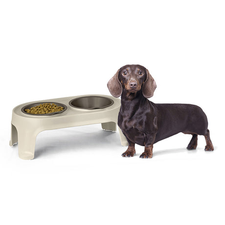 Comedero Alto para Perros Rimax Taupe 44.5x16.5cm Para Perros Pequeños - COMEDEROS Y BEBEDEROS PARA MASCOTAS | Bylmo
