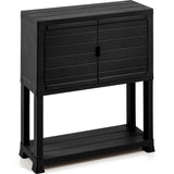 Arrimo Rimax Negro 24.5x72.8cm con Dos Puertas y Un Compartimiento - BIFES Y ARRIMOS | Bylmo