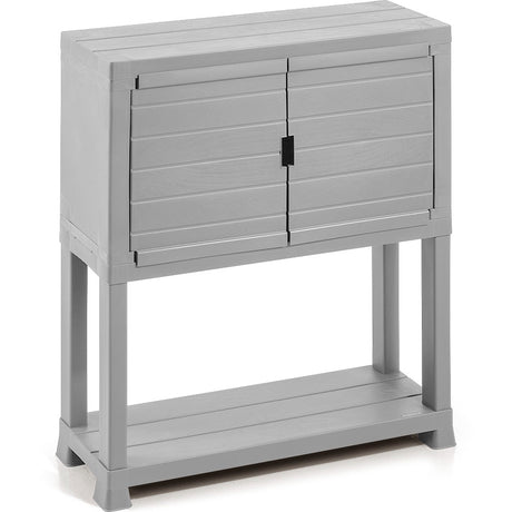 Arrimo Rimax Gris Hielo 24.5x72.8cm con Dos Puertas y Un Compartimiento - BIFES Y ARRIMOS | Bylmo