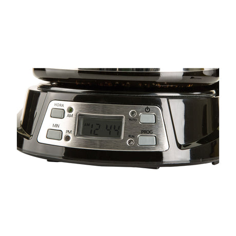 Cafetera Eléctrica Kalley Negro 27x29.5cm de Goteo Para 12 Tazas con Pantalla Digital y con Apagado Automático