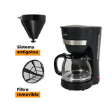 Cafetera Eléctrica Kalley Negro 16.79x28.99cm de Goteo Para 10 Tazas y con Apagado Automático - CAFETERAS ELECTRICAS | Bylmo