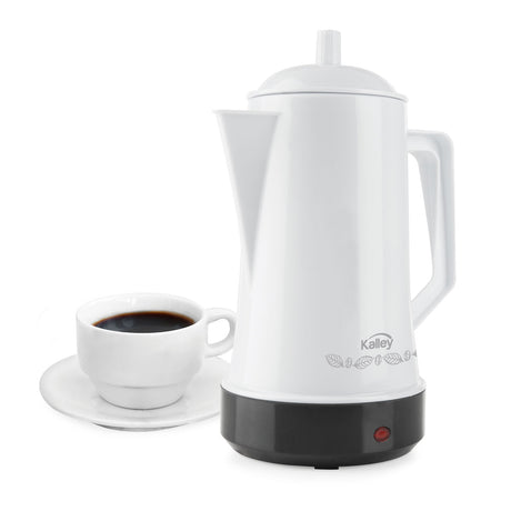 Cafetera Eléctrica Kalley Blanco 19x27.5cm de Percoladora Para 6 Tazas - CAFETERAS ELECTRICAS | Bylmo