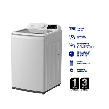 Lavadora Kalley Blanco 60.1x106cm Para Carga de 18 Kilogramos - LAVADORAS Y SECADORAS | Bylmo