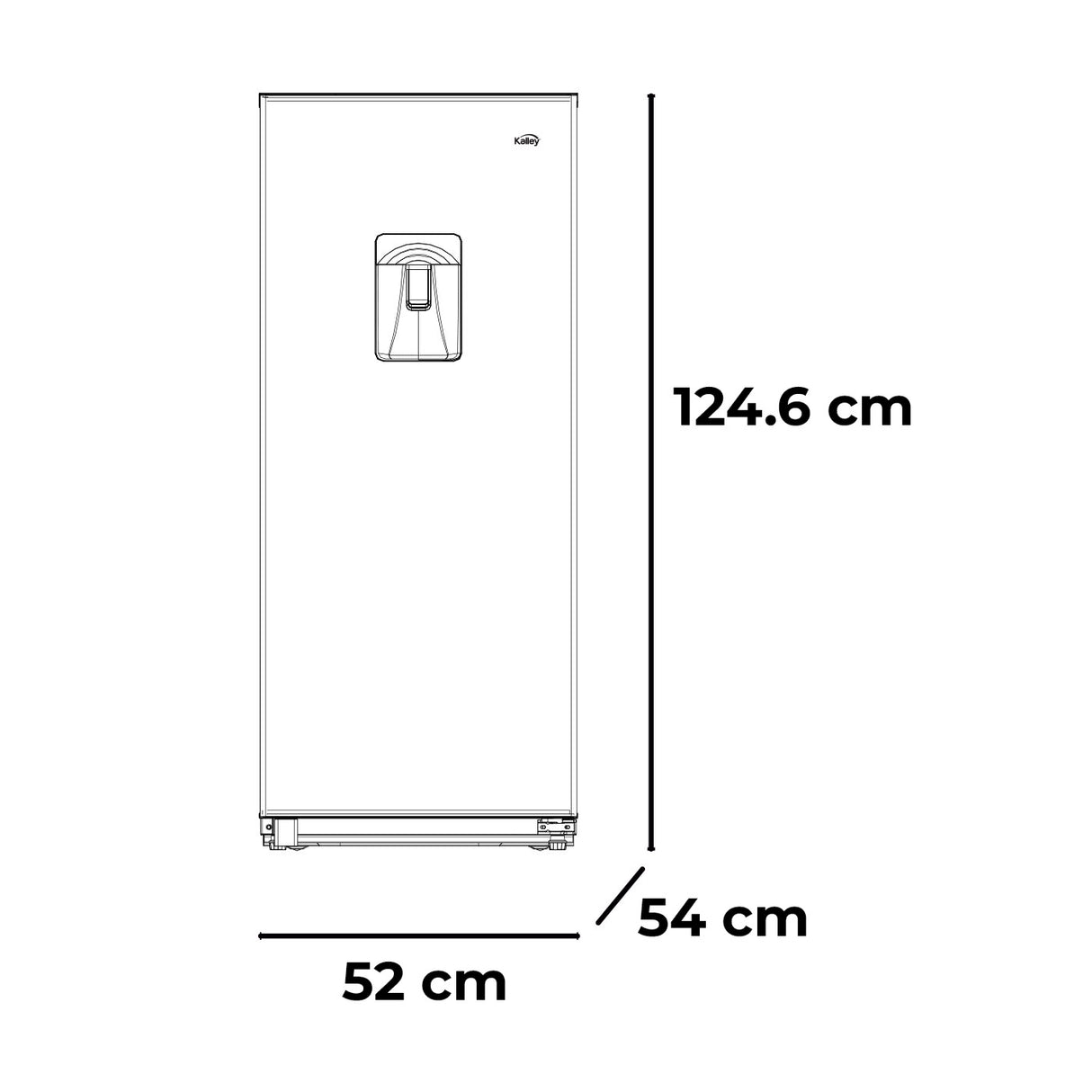 Nevera Kalley Gris Oscuro 52x124.6cm para 187 Litros - NEVERAS | Bylmo