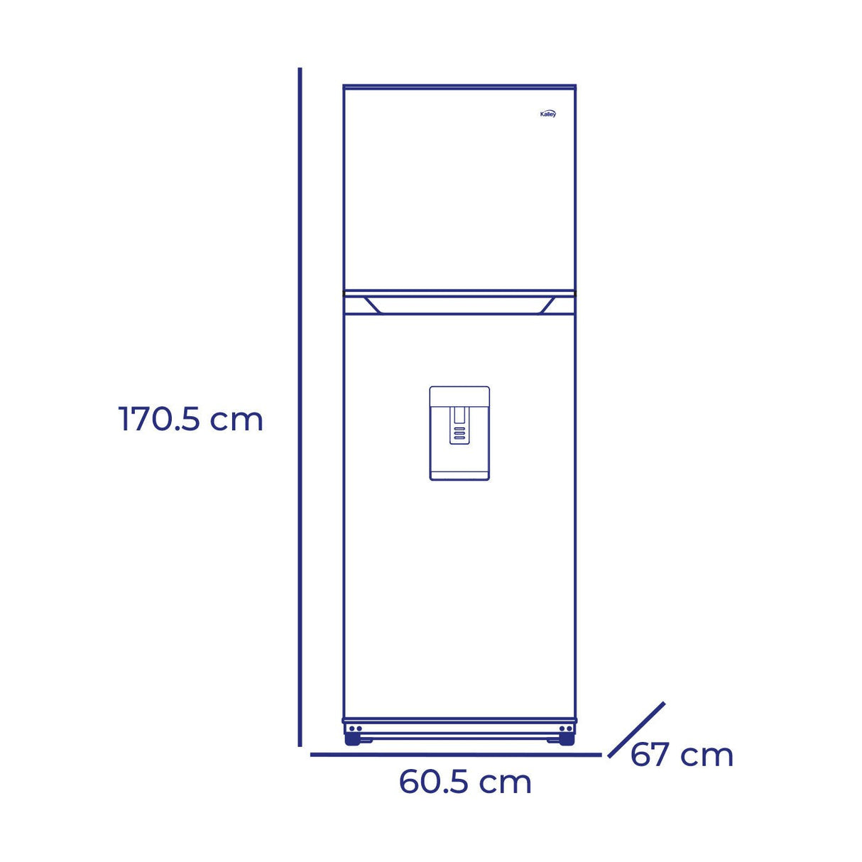 Nevera Kalley Gris Oscuro 60.5x170.5cm No Frost con Congelador para 332 Litros - NEVERAS | Bylmo