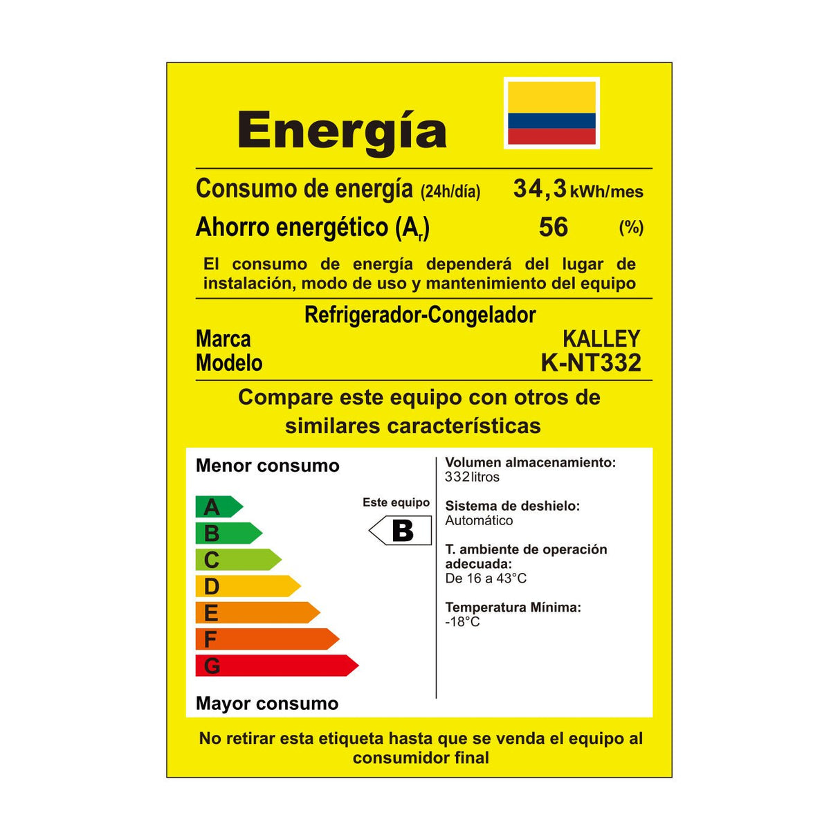 Nevera Kalley Gris Oscuro 60.5x170.5cm No Frost con Congelador para 332 Litros - NEVERAS | Bylmo